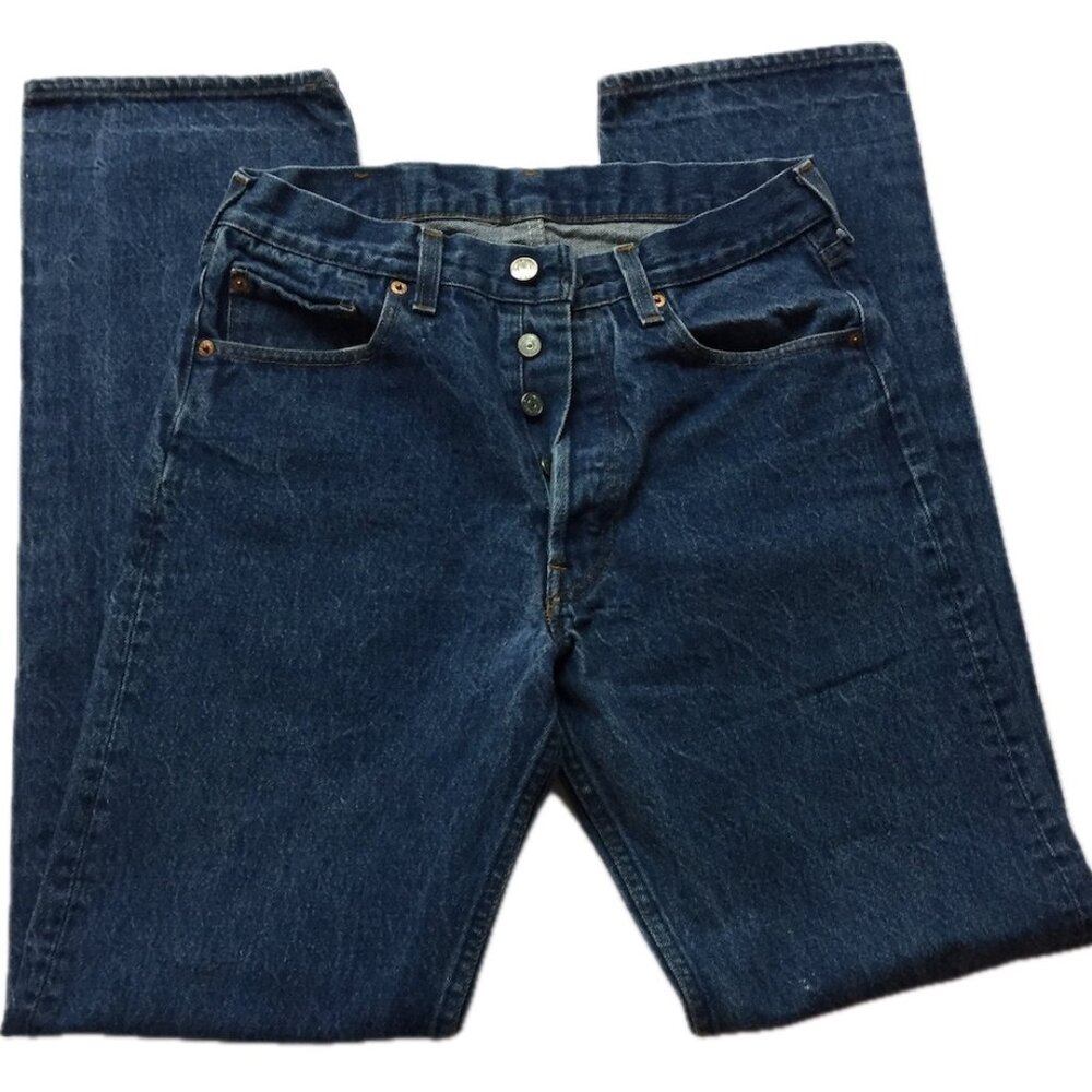 Levis 501 Classic Straight Fit Blue Jeans, Size 31Wx36L